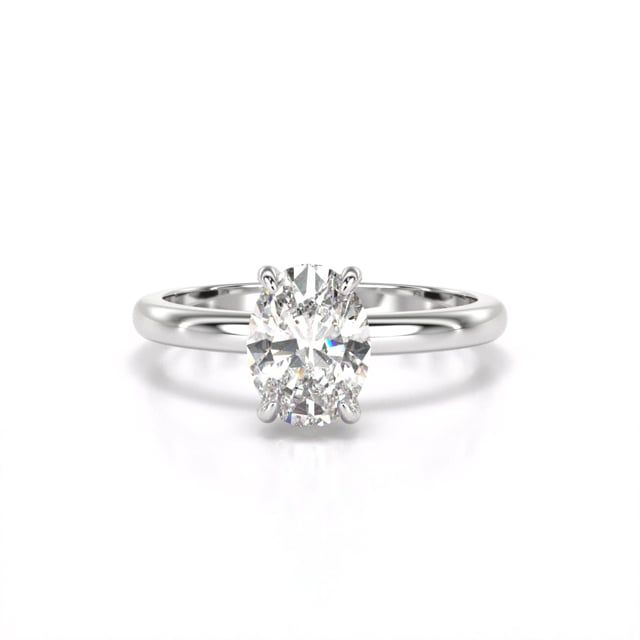 Video - A timeless oval cut solitaire lab grown diamond ring in 18ct white gold