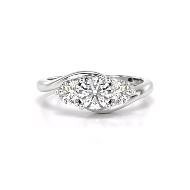 Video - An attractive round brilliant cut three stone diamond ring in 18ct white gold