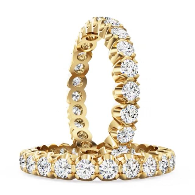 Video - A classic round brilliant cut lab grown diamond full set ladies wedding ring in 18ct yellow gold