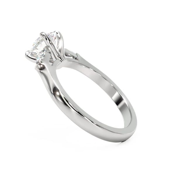 Video - A beautiful round brilliant cut diamond ring with taper baguette shoulder stones in 18ct white gold