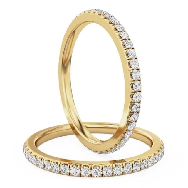 Video - A stunning round brilliant cut diamond full set eternity/wedding ring in 18ct yellow gold