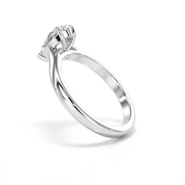 Video - An elegant pear shaped solitaire lab grown diamond ring in 18ct white gold