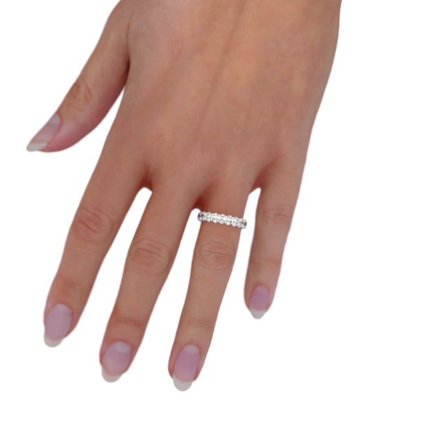 Video - A stunning oval cut full set lab grown diamond eternity/wedding ring in platinum