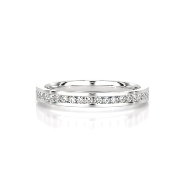 Video - A gorgeous full set brilliant cut lab grown diamond set wedding ring in platinum