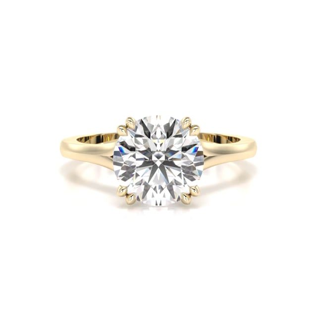 Video - A beautiful round brilliant cut lab grown diamond ring in 18ct yellow gold