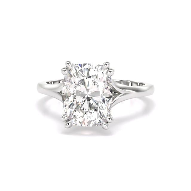 Video - A delightful elongated cushion cut lab grown diamond ring in 18ct white gold