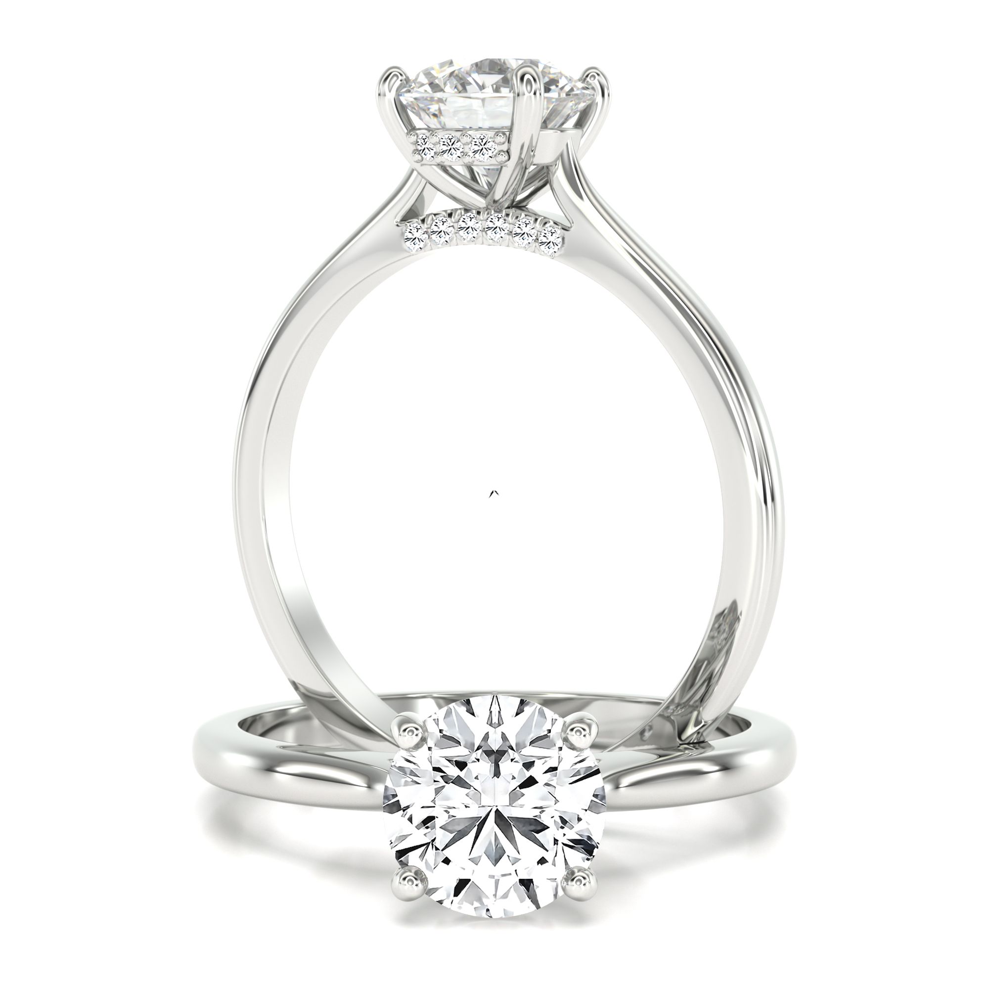 unknown – A timeless solitaire lab grown diamond ring in 18ct white gold