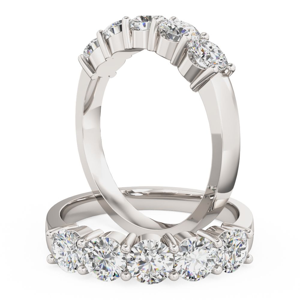unknown – A beautiful round brilliant cut diamond eternity ring in 18ct white gold