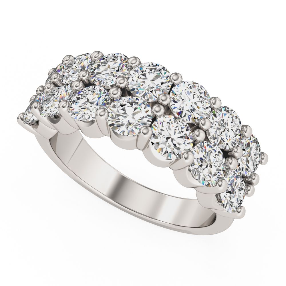 unknown – A glamorous round brilliant cut dress diamond ring in platinum
