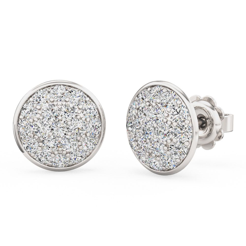 Product image – A beautiful pair of diamond cluster earrings in 18ct white gold