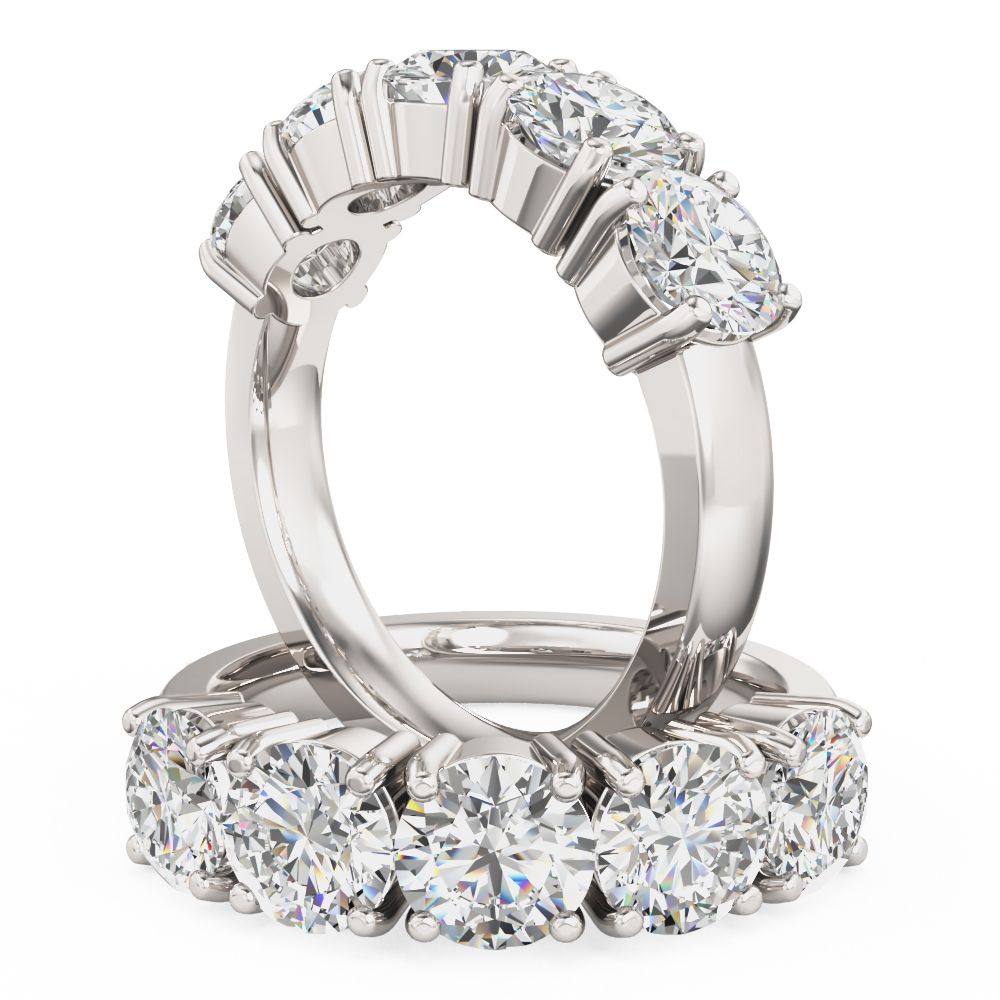 A dazzling five stone round brilliant cut lab grown diamond ring in 18ct white gold