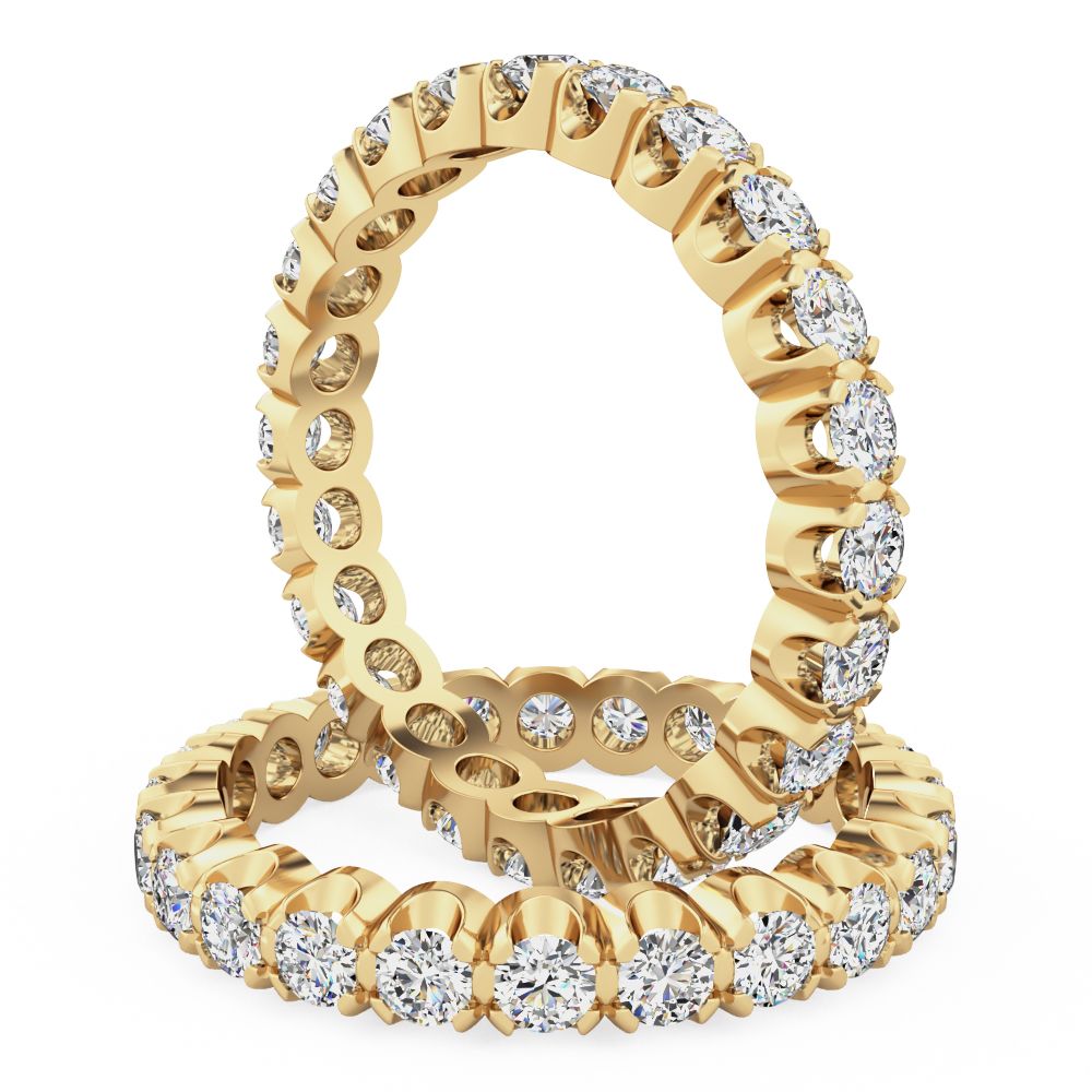 unknown – A classic round brilliant cut lab grown diamond full set ladies wedding ring in 18ct yellow gold