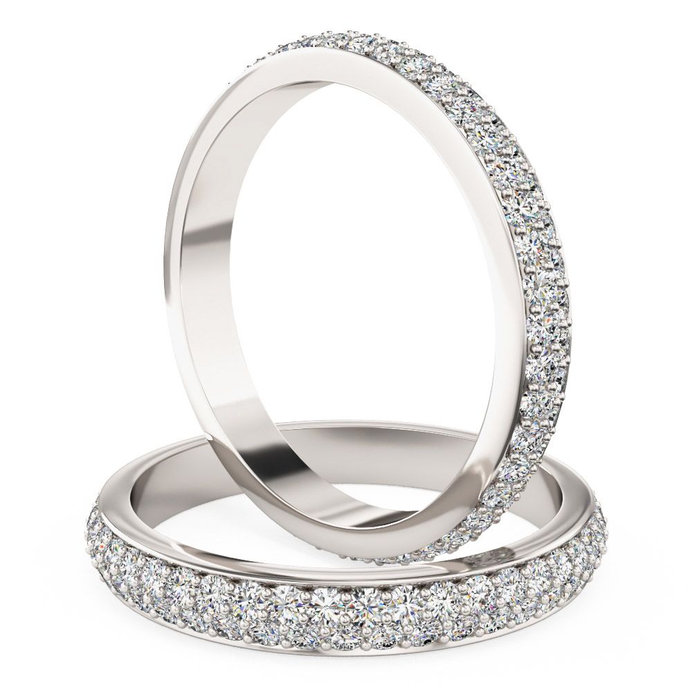 unknown – A marvellous double row diamond full set ladies wedding/eternity ring in platinum