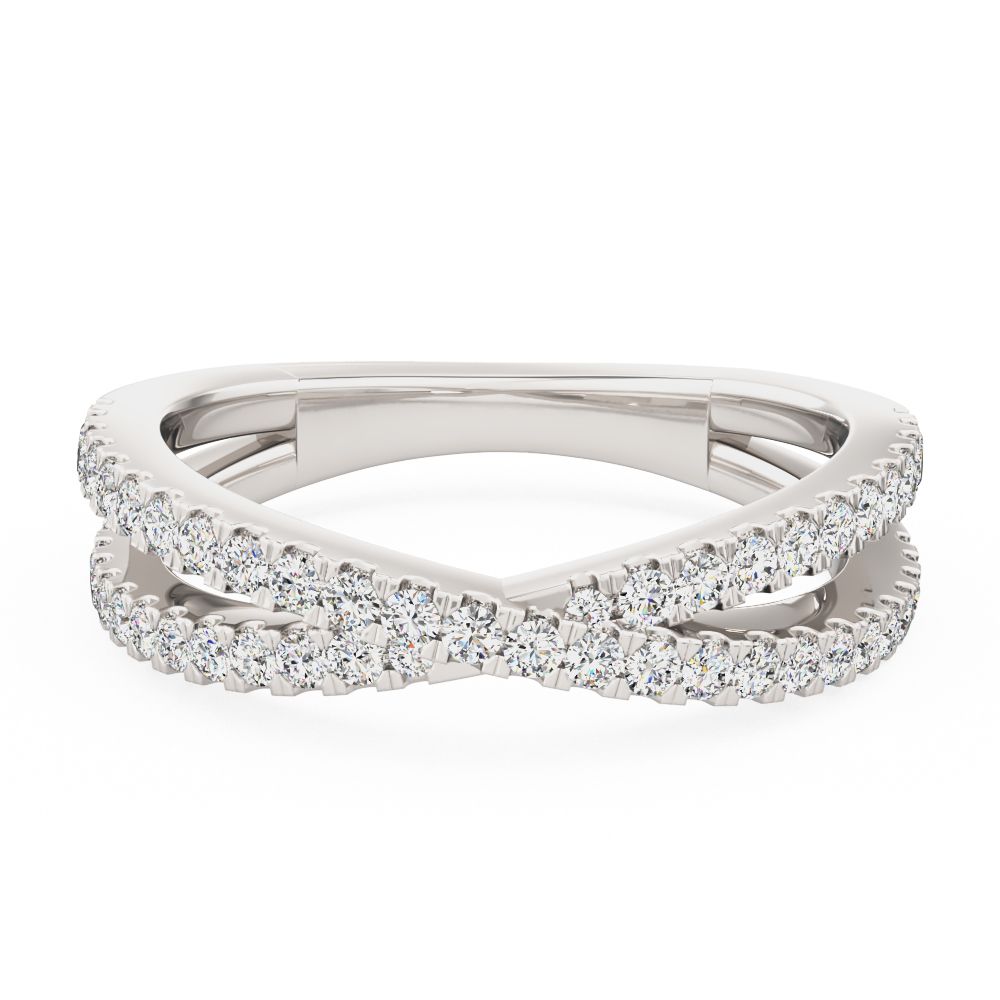 unknown – A unique diamond set shaped wedding/eternity ring in platinum