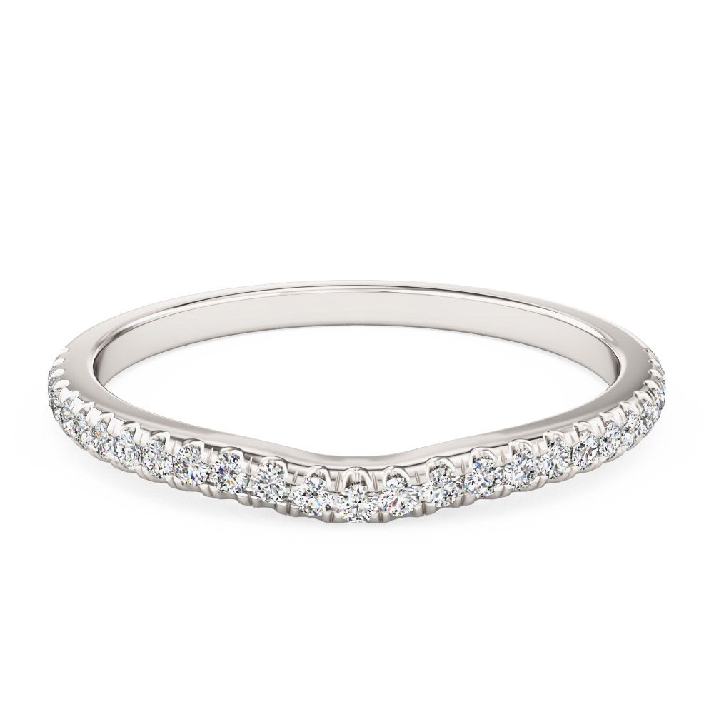 unknown – A made to match diamond set shaped wedding/eternity ring in 18ct white gold