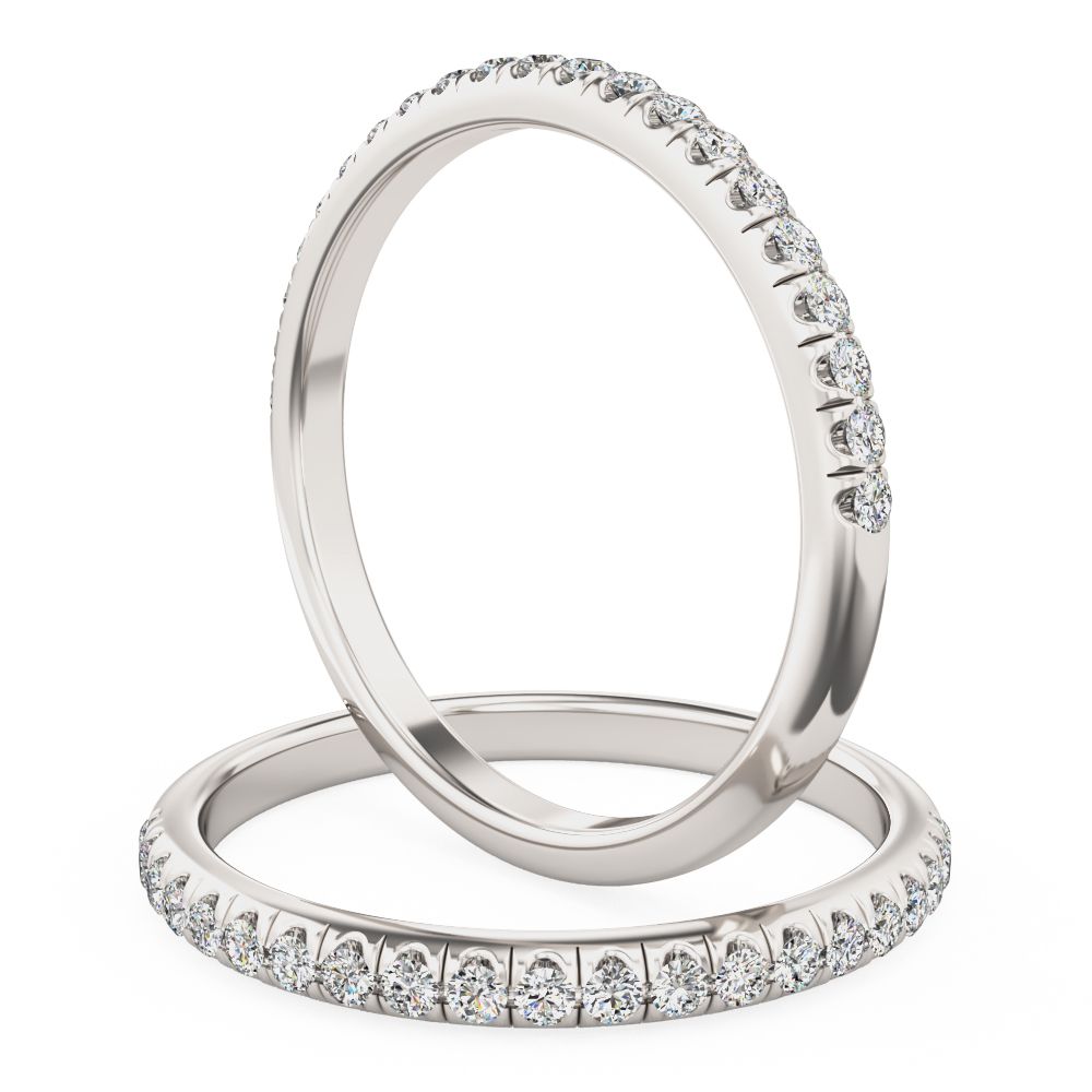 Product image – A stylish round brilliant cut lab grown diamond eternity/wedding ring in 18ct white gold