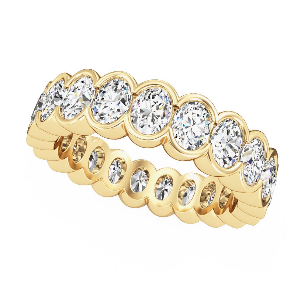 A stunning oval cut full set lab grown diamond eternity/wedding ring in 18ct yellow gold
