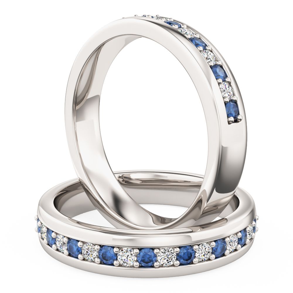 Product image – A seventeen stone sapphire & diamond eternity ring in 18ct white gold