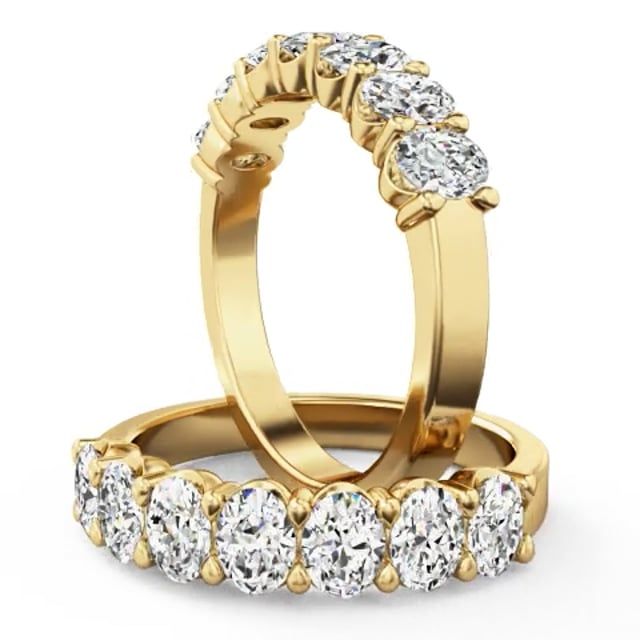 Video - A beautiful seven stone oval cut lab grown diamond eternity ring in 18ct yellow gold