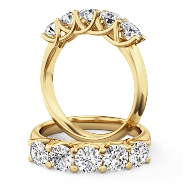 Video - A beautiful round brilliant cut five stone lab grown diamond ring in 18ct yellow gold