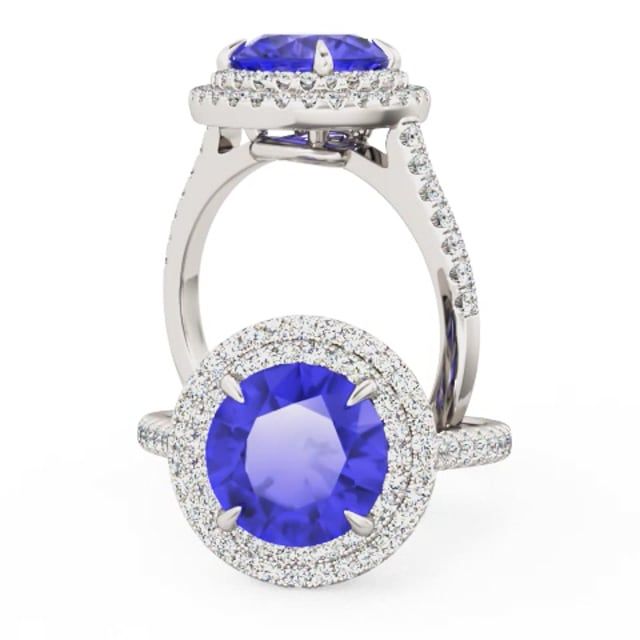 Video - A remarkable tanzanite & diamond halo in 18ct white gold