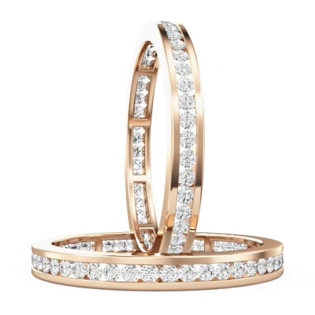 Video - A gorgeous full set brilliant cut lab grown diamond set wedding ring in 18ct rose gold