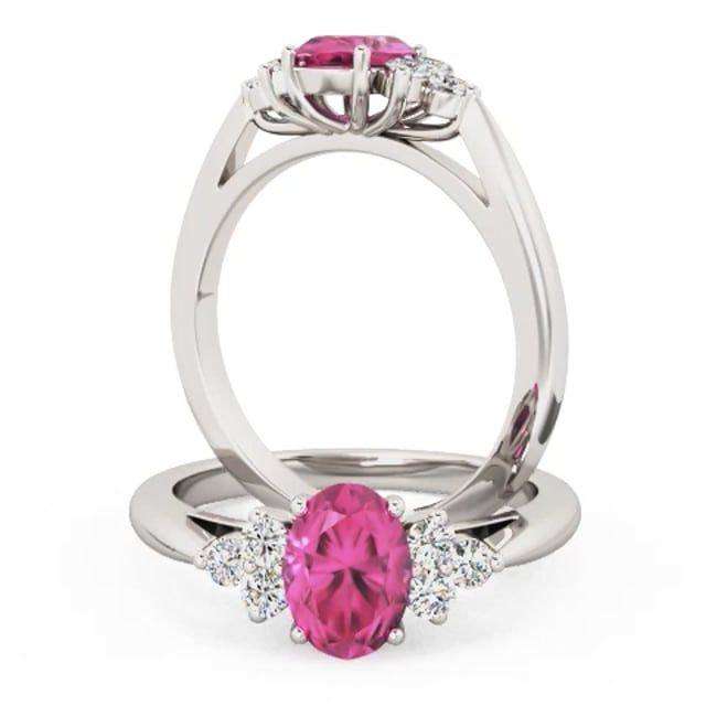 Video - A timeless pink sapphire & diamond ring in 18ct white gold (In stock)
