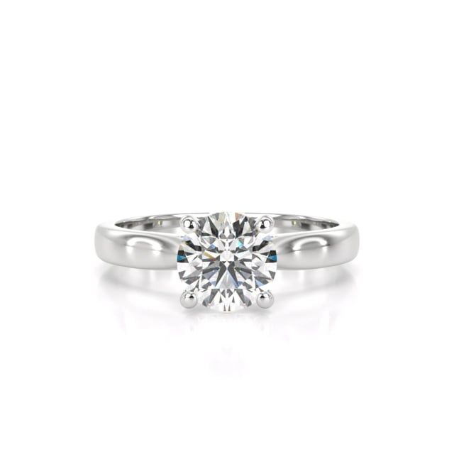 Video - A beautiful round brilliant cut solitaire diamond ring in platinum