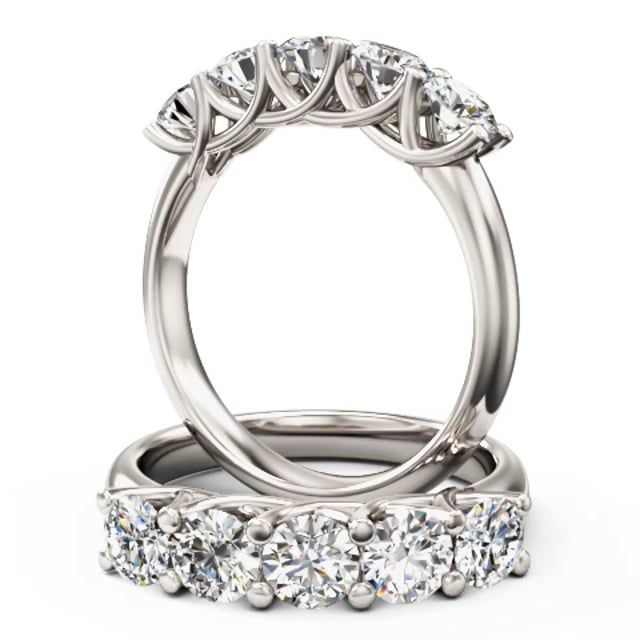Video - A beautiful round brilliant cut five stone lab grown diamond ring in platinum
