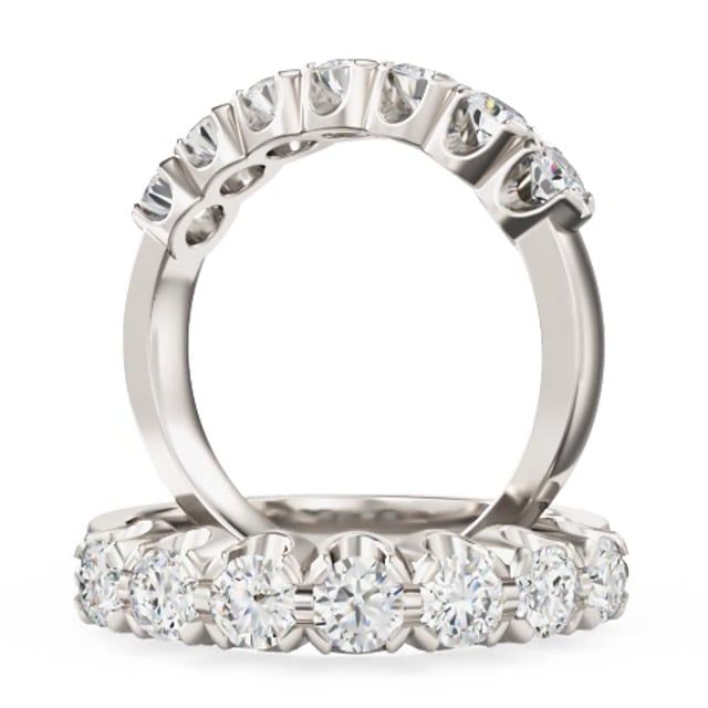 Video - A stylish lab grown round brilliant cut multi-stone diamond ring in 18ct white gold