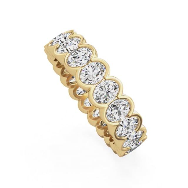 Video - A stunning oval cut full set lab grown diamond eternity/wedding ring in 18ct yellow gold