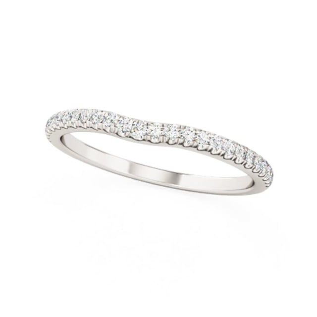 Video - A made to match diamond set shaped wedding/eternity ring in 18ct white gold