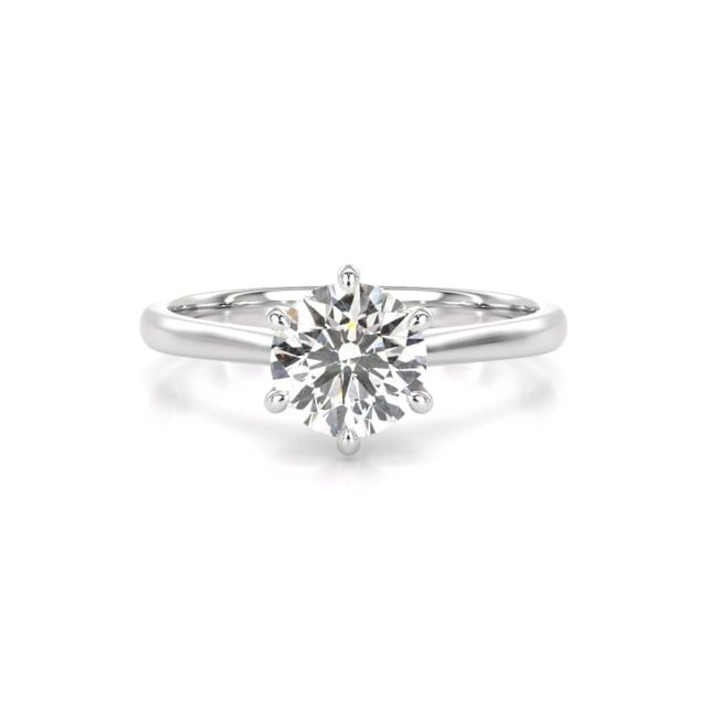 Video - A beautiful round cut solitaire lab grown diamond ring in platinum