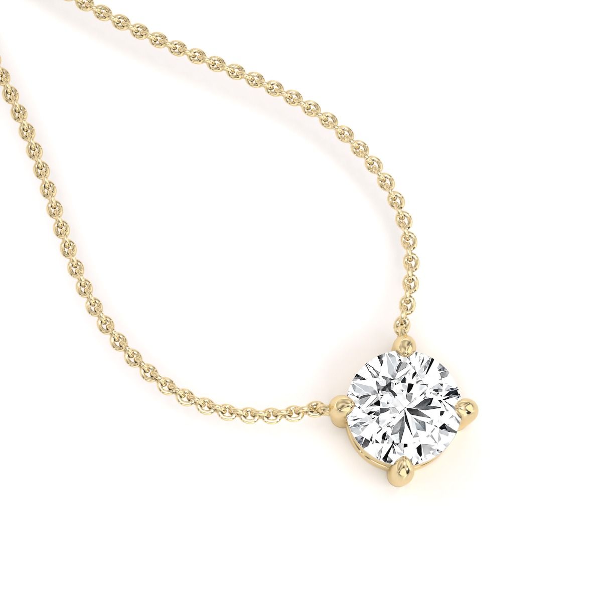  A stunning round brilliant cut diamond pendant in 18ct yellow gold (In stock)