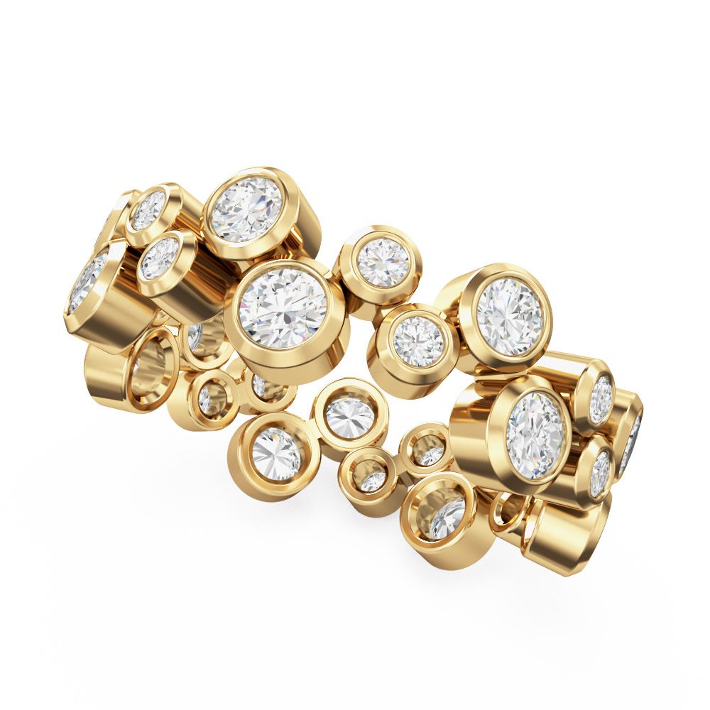 unknown – A lovely scattered diamond set ladies ring in 18ct yellow gold
