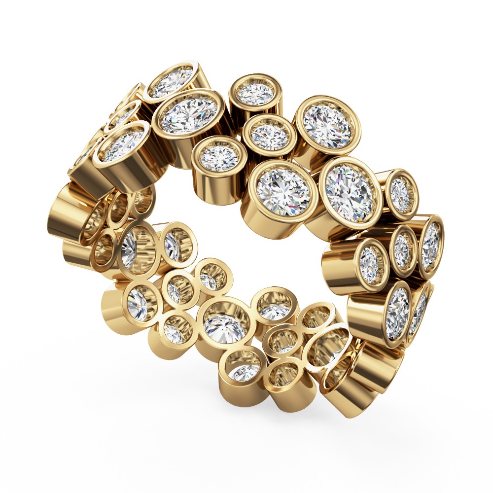 Lovely scattered diamond set ladies ring in 18ct yellow gold - PD599Y