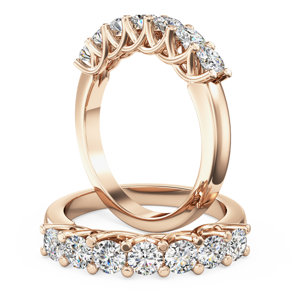 Sevenesty Rings Seven stone diamond eternity ring in 18ct rose gold - PD876R