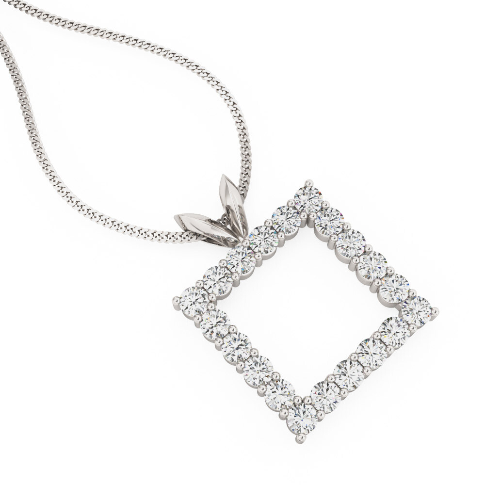 Cut Diamond Pendant In 9ct White Gold Pdp081 9w