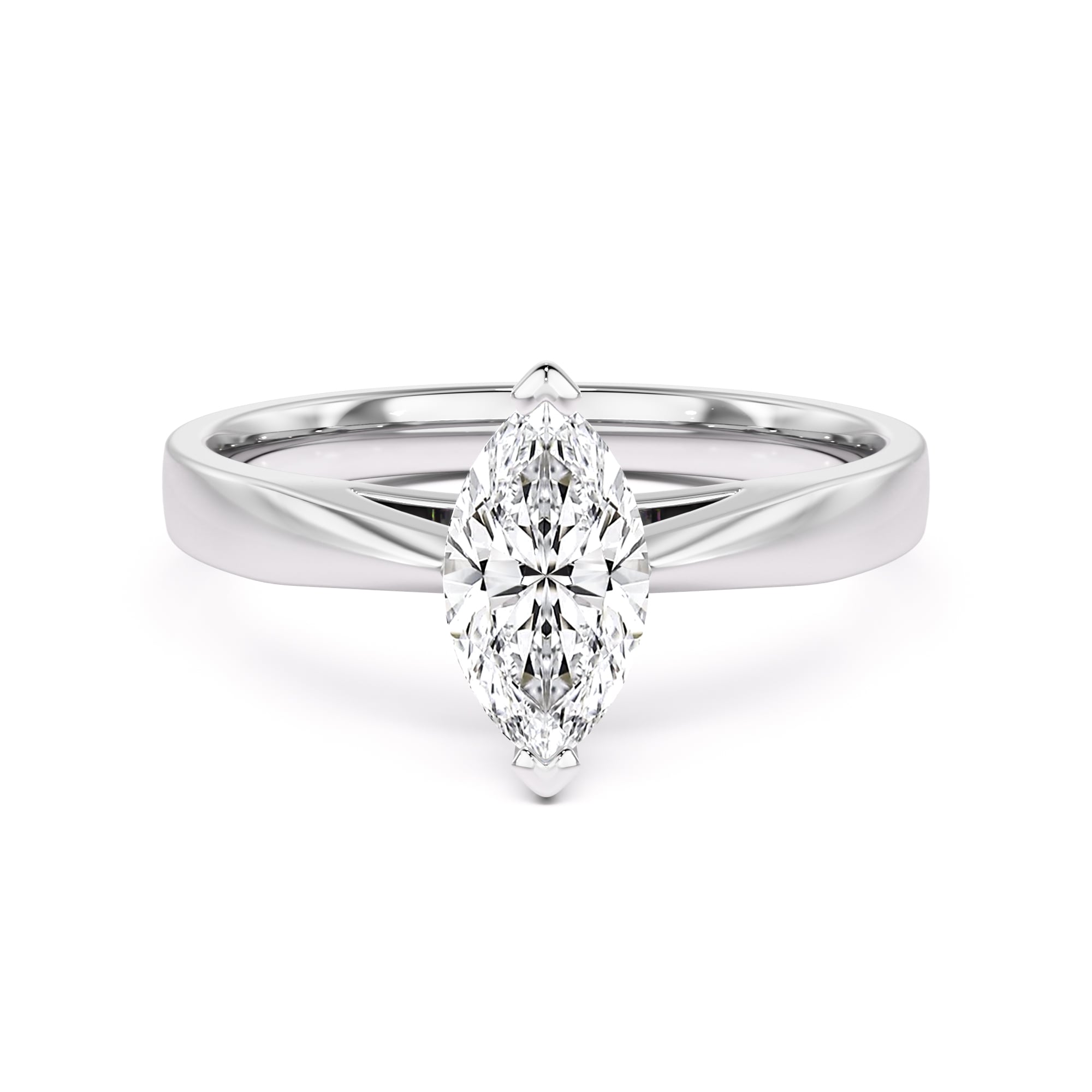 Marquise cut solitaire lab grown diamond ring in platinum - PDL447PL