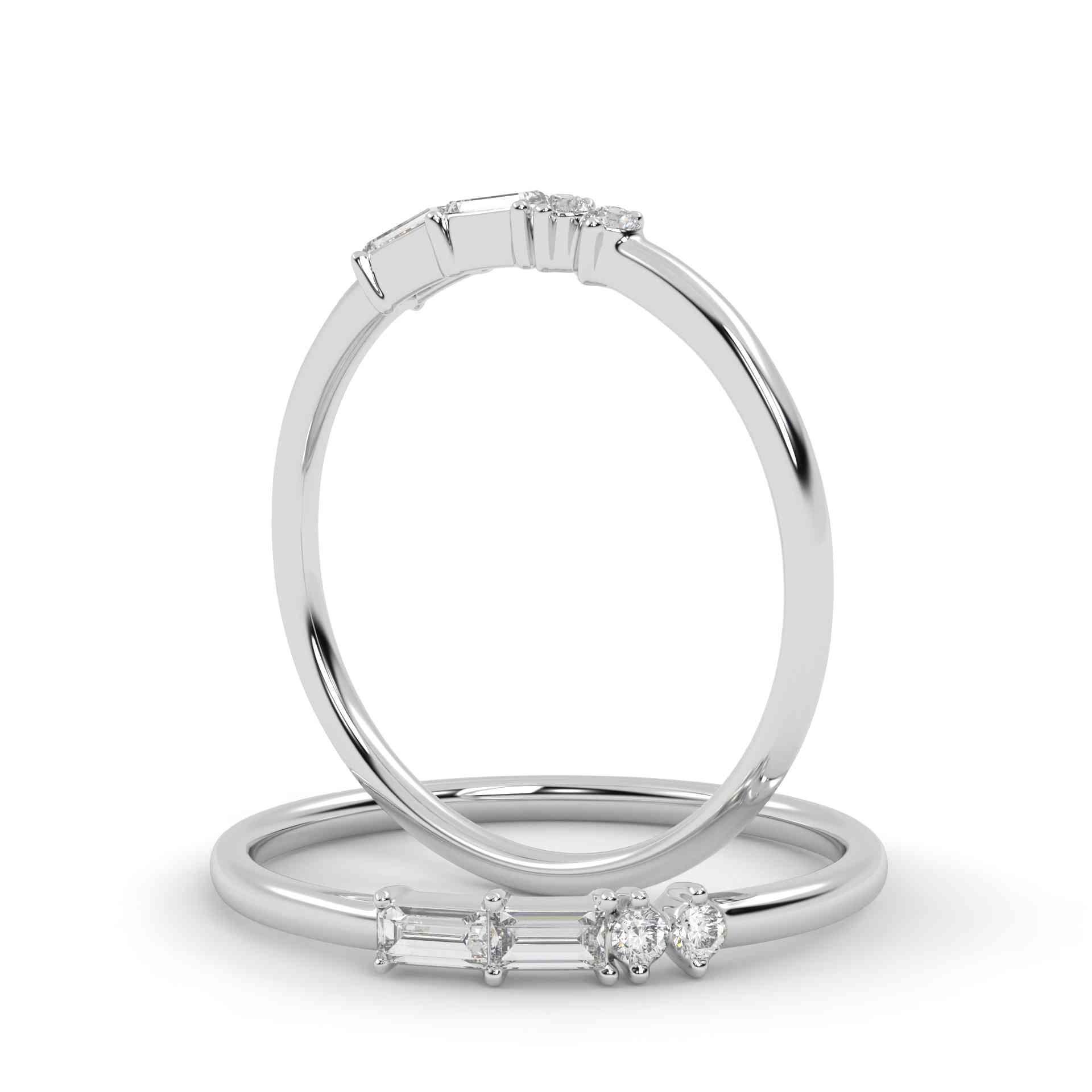 slim fit dress slacks Ladies Matching White Gold 1/4ct tw Diamond Wedding Band (engagement r main image 0