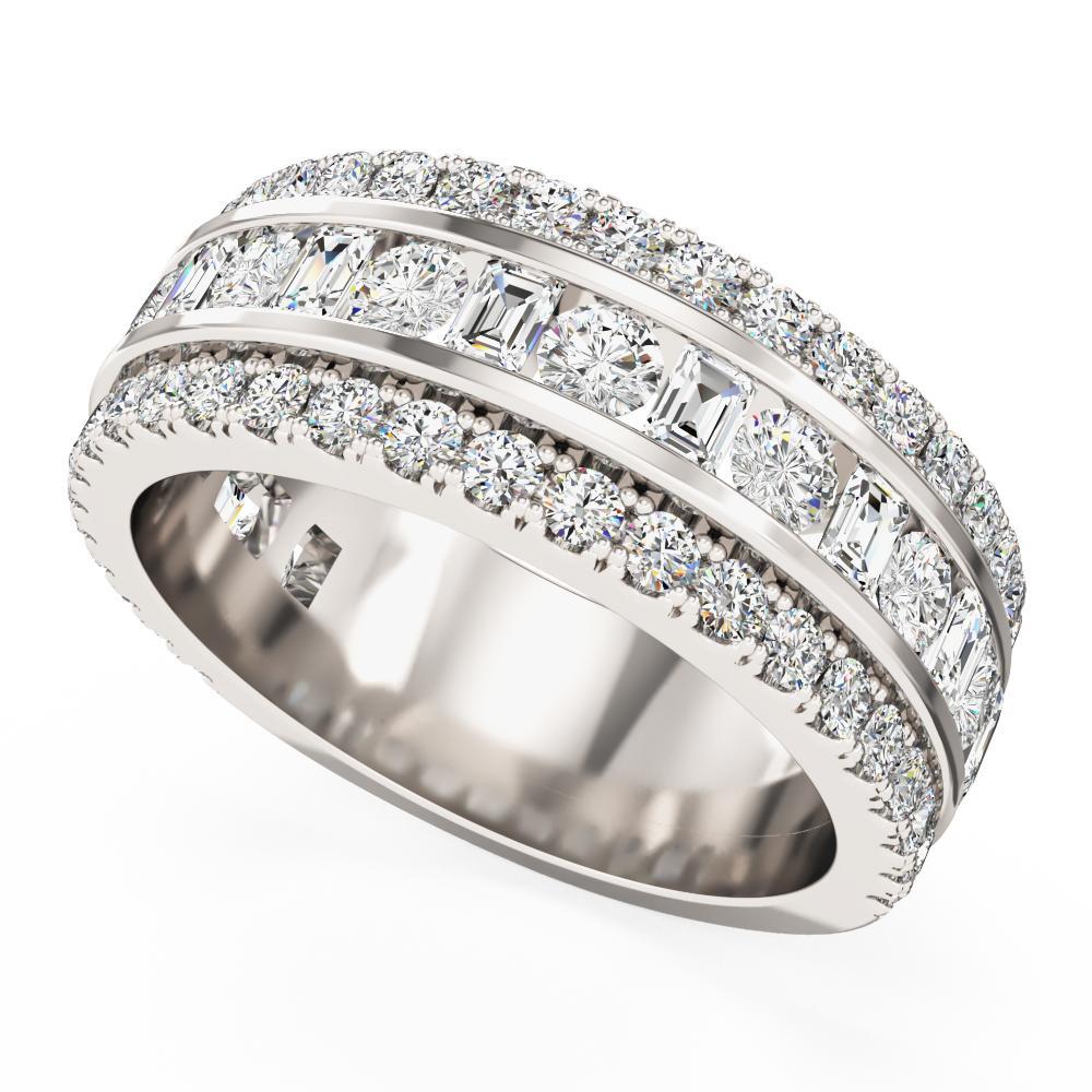 womens white gold dress rings White Gold plated 4 line CZ Finger ring – Simpliful Jewelry
